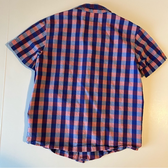 🔆3 for $25🔆 Boys Old Navy Short-Sleeved Plaid Shirt - Picture 2 of 4